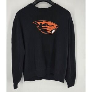 Oregon State Beavers Sweatshirt Size Large Black Colosseum Pullover Embroidered‎